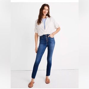 Madwell 10" high-rise skinny crop jeans: button-front tencel™ denim edition